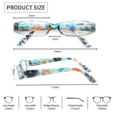 KERECSEN 4 Pack Rectangle Printing Reading Glasses Unisex 109 - kerecsen